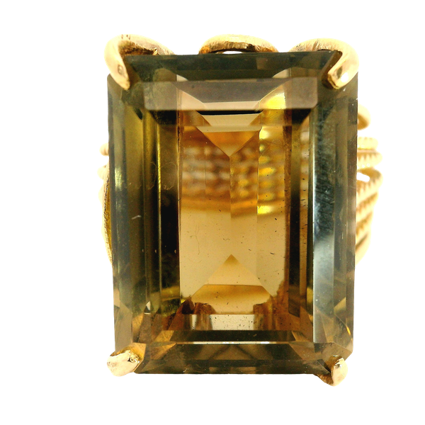 16K Smokey Quartz Ring with Granulated Texture.  SZ 8.25.  Quartz Approx 22.15ctw. Chipper's Jewelry Bonney Lake, WA