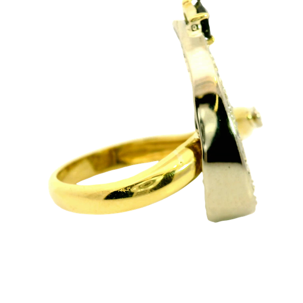 18KTT Freeform Sapphire and Diamond Ring.  SZ 6.5 Image 3 Chipper's Jewelry Bonney Lake, WA