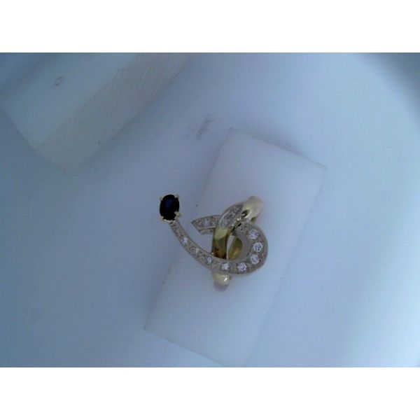 18KTT Freeform Sapphire and Diamond Ring.  SZ 6.5 Chipper's Jewelry Bonney Lake, WA