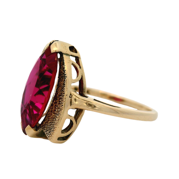 10KR Vintage Lab-Grown Ruby Ring Image 2 Chipper's Jewelry Bonney Lake, WA