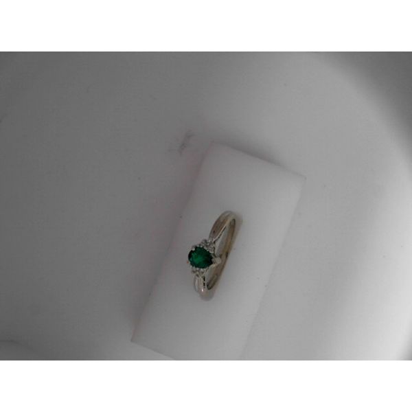14KW Laboratory-Grown Emerald and Diamond Ring.  SZ 7. Chipper's Jewelry Bonney Lake, WA