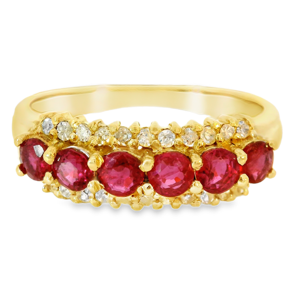 14KY Ruby and Diamond Band.  SZ 5. Chipper's Jewelry Bonney Lake, WA