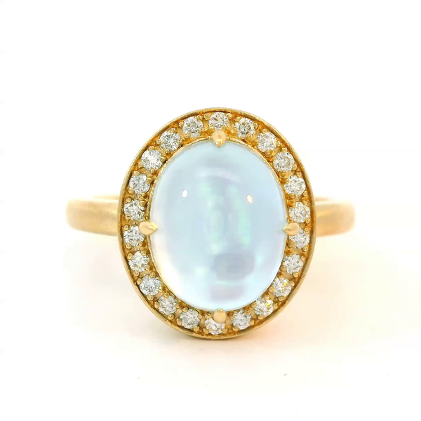 14K Yellow Gold Oval Blue Topaz and Diamond Ring Chipper's Jewelry Bonney Lake, WA