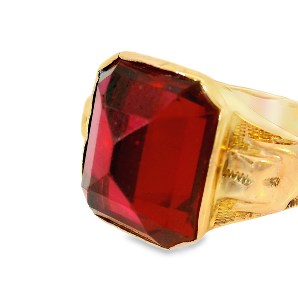 14KR Laboratory-Grown Ruby Ring w/ Ruby set upside-down.  SZ 7 Image 2 Chipper's Jewelry Bonney Lake, WA