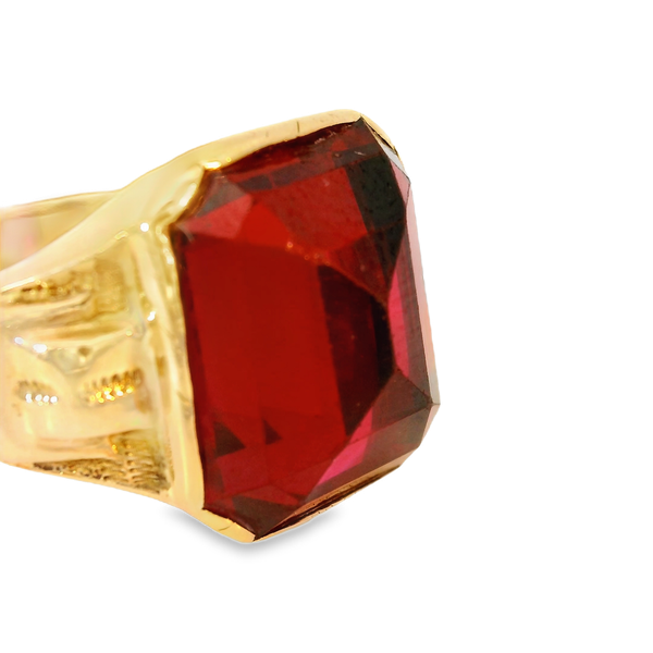 14KR Laboratory-Grown Ruby Ring w/ Ruby set upside-down.  SZ 7 Image 3 Chipper's Jewelry Bonney Lake, WA