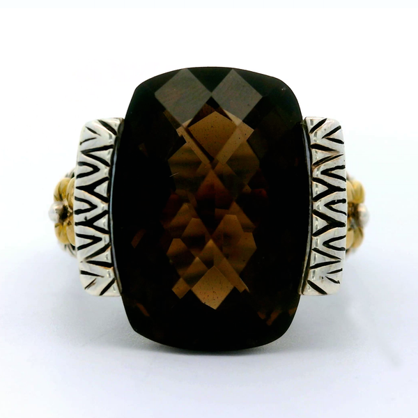 Sterling Silver 18K Gold Accent, Smoky Quartz,l Ring, size 7 Image 2 Chipper's Jewelry Bonney Lake, WA