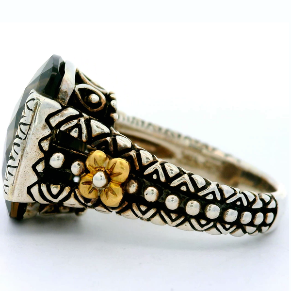 Sterling Silver 18K Gold Accent, Smoky Quartz,l Ring, size 7 Image 3 Chipper's Jewelry Bonney Lake, WA
