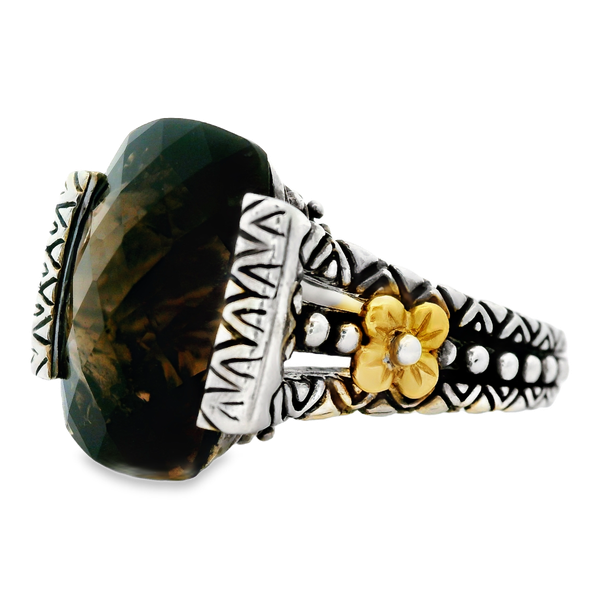 Sterling Silver 18K Gold Accent, Smoky Quartz,l Ring, size 7 Chipper's Jewelry Bonney Lake, WA