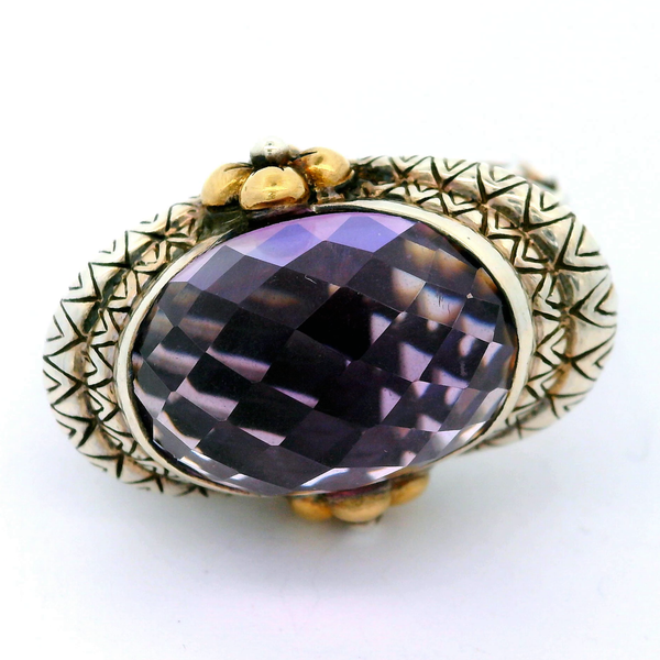Sterling Silver 18K Gold Accent, Amethyst Ring, size 8 Image 2 Chipper's Jewelry Bonney Lake, WA