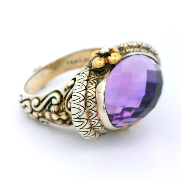 Sterling Silver 18K Gold Accent, Amethyst Ring, size 8 Chipper's Jewelry Bonney Lake, WA