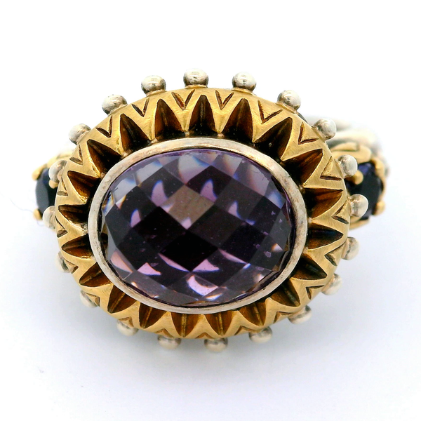 Sterling Silver 18K Gold Accent, Amethyst Ring, size 8 Image 2 Chipper's Jewelry Bonney Lake, WA