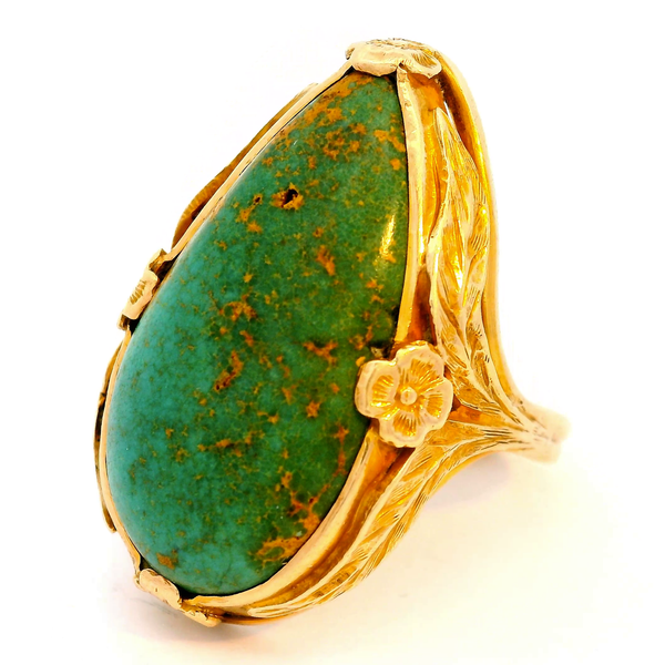 10KY Green Turquoise Ring. SZ 5.5 Image 2 Chipper's Jewelry Bonney Lake, WA
