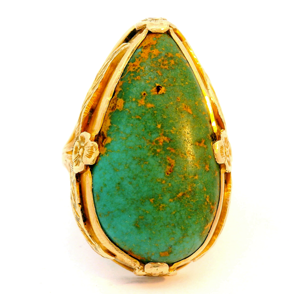 10KY Green Turquoise Ring. SZ 5.5 Chipper's Jewelry Bonney Lake, WA