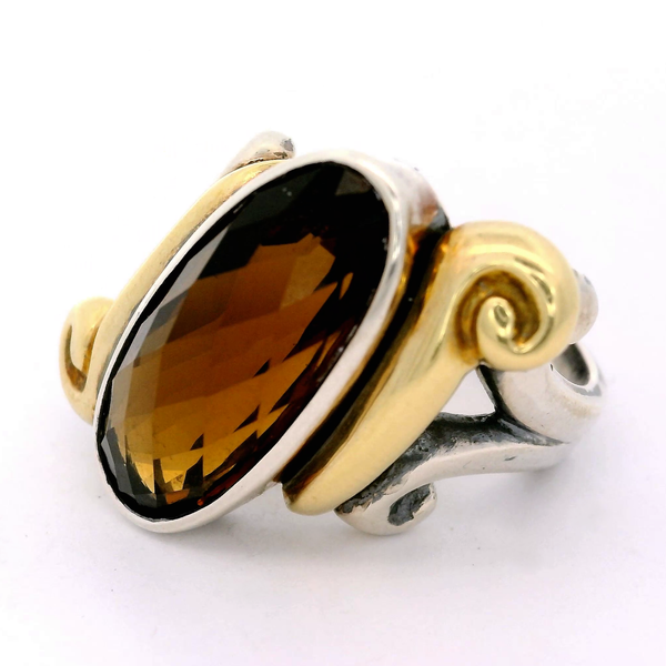 Sterling Silver 18K Gold Accent, Citrine Ring, size 9 Image 2 Chipper's Jewelry Bonney Lake, WA