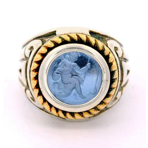 Sterling Silver 18K Gold Accent, Italy Glass, Ring, size 8 Chipper's Jewelry Bonney Lake, WA