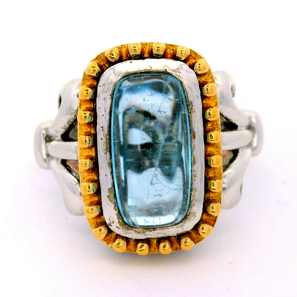Sterling Silver 18K Gold Accent, Blue Topaz Ring, size 7 Chipper's Jewelry Bonney Lake, WA