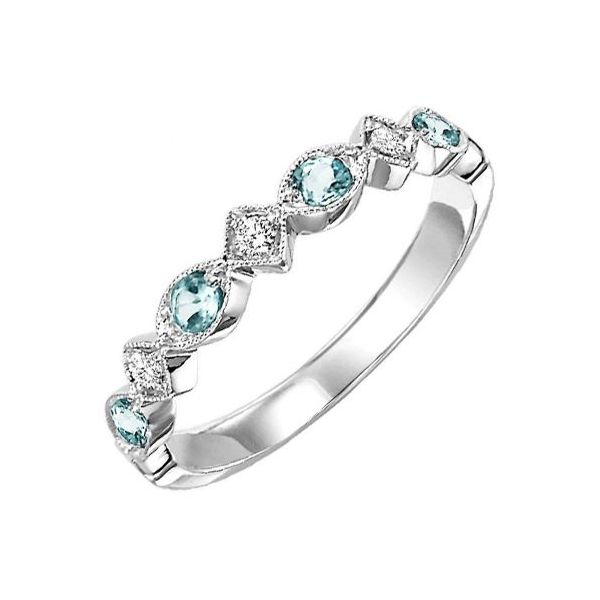 10KW Aquamarine & Dia Alternating Style Fashion Ring, Size 7 Chipper's Jewelry Bonney Lake, WA