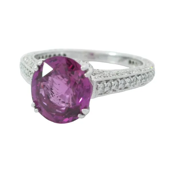 14K White Gold Pink Sapphire Engagement Ring Image 3 Chipper's Jewelry Bonney Lake, WA