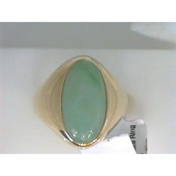 14K Yellow Gold Natural Jadeite Men's Ring Chipper's Jewelry Bonney Lake, WA