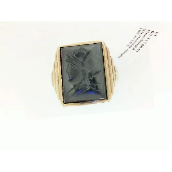 10K Yellow Gold Gts Hemitite Intaglio Men's Ring Chipper's Jewelry Bonney Lake, WA
