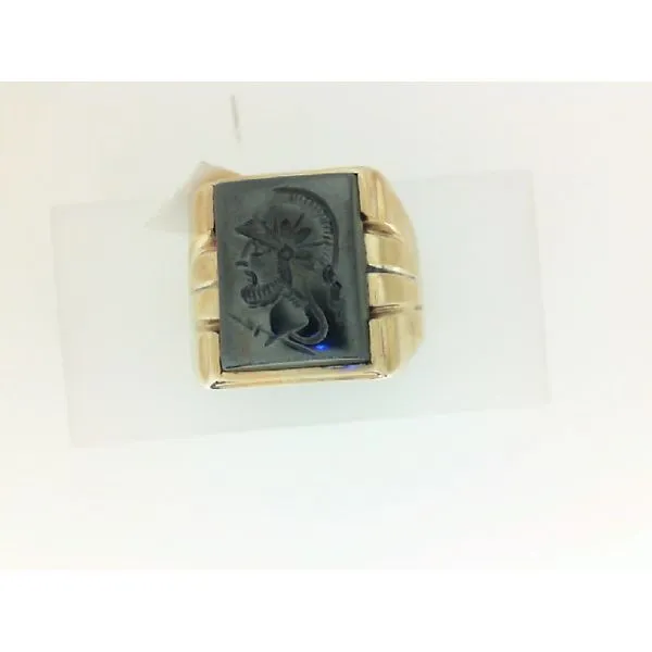 10K Yellow Gold Hemitite Intaglio Men's Ring Chipper's Jewelry Bonney Lake, WA