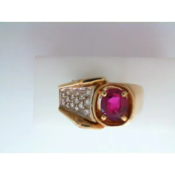 14K Yellow Gold Ruby/Diamond Men's Ring Chipper's Jewelry Bonney Lake, WA