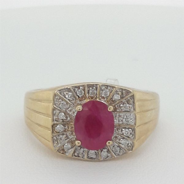 10K Yellow Gold Burma Ruby & Diamond Ring Chipper's Jewelry Bonney Lake, WA