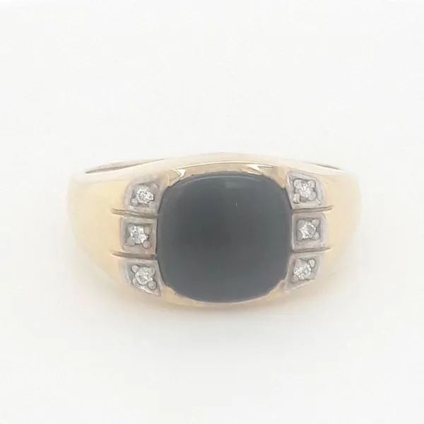 10K Yellow Gold Black Cabachon Fashion Ring Chipper's Jewelry Bonney Lake, WA