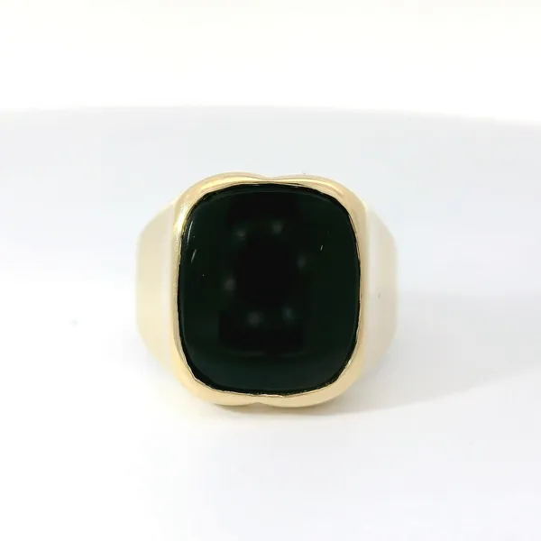 10K Yellow Square Cut Onyx Men's Ring Chipper's Jewelry Bonney Lake, WA
