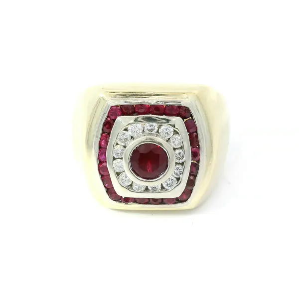 14K Yellow Ruby & Diamond Ring Image 2 Chipper's Jewelry Bonney Lake, WA