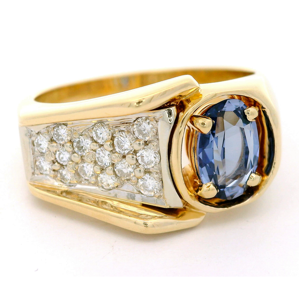 14KY Sapphire (1.22ct) and Diamond (0.32ct) Ring. SZ 10 Chipper's Jewelry Bonney Lake, WA