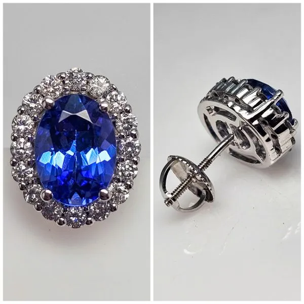14Kt White Gold Tanzanite and Diamond Earrings Chipper's Jewelry Bonney Lake, WA