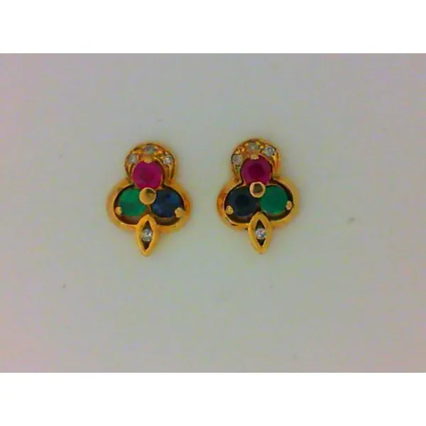 14K Yellow Gold Ruby, Dia, Emerald Earrings Chipper's Jewelry Bonney Lake, WA