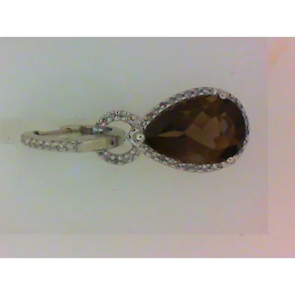 Sterling Silver Smoky Quartz 5.31ct, Dia 0.26ctw Earrings Chipper's Jewelry Bonney Lake, WA