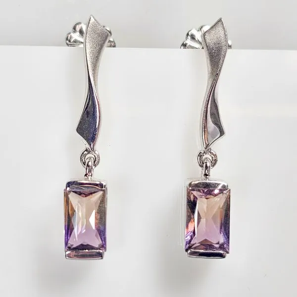 Sterling Silver Fancy Emerald Cut Ametrine Earrings Chipper's Jewelry Bonney Lake, WA