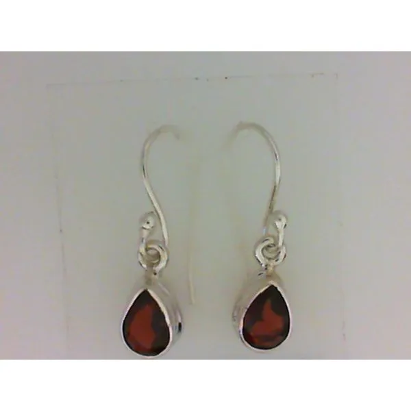 Sterling Silver Pear Garnet Dangle Earrings Chipper's Jewelry Bonney Lake, WA