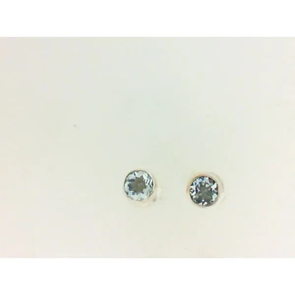 Sterling Silver Round Aquamarine Earrings Chipper's Jewelry Bonney Lake, WA