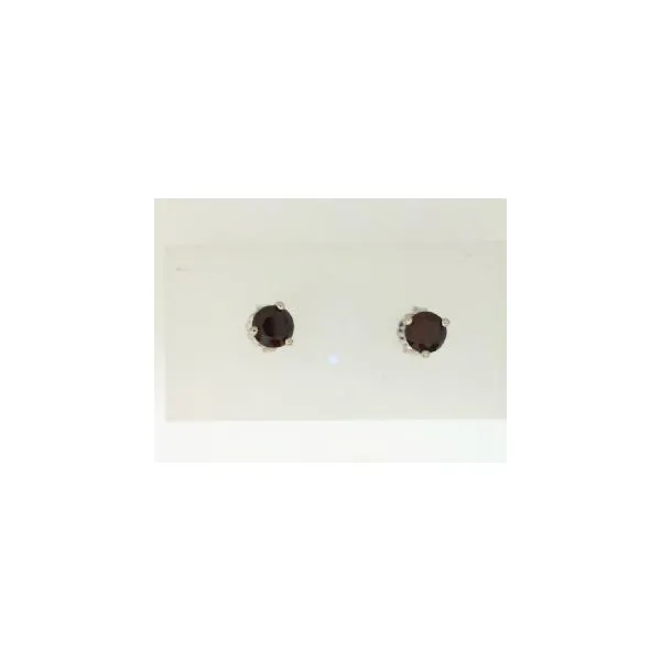 14K White Gold Garnet Studs Chipper's Jewelry Bonney Lake, WA