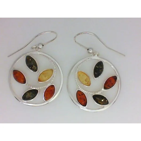 Sterling Silver Multi-Colored Amber Earrings on Shepherd Hooks Chipper's Jewelry Bonney Lake, WA