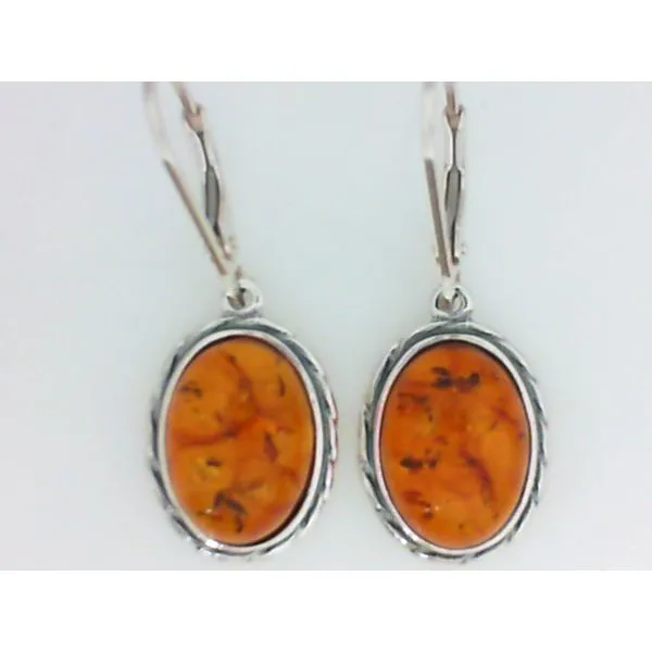 Sterling Silver Oval Amber Earrings Chipper's Jewelry Bonney Lake, WA