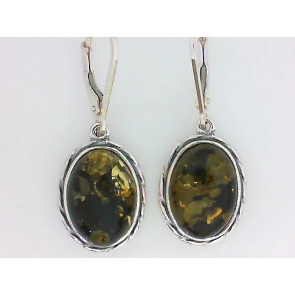 Sterling Silver Oval Amber Earrings Chipper's Jewelry Bonney Lake, WA