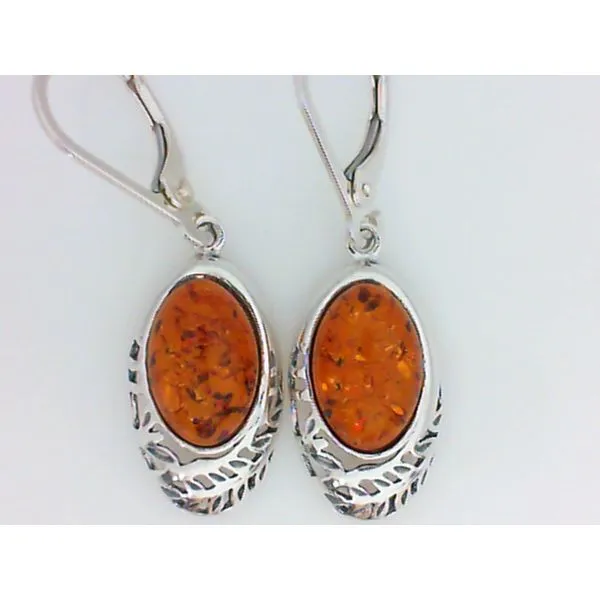 Sterling Silver Oval Amber Earrings Chipper's Jewelry Bonney Lake, WA