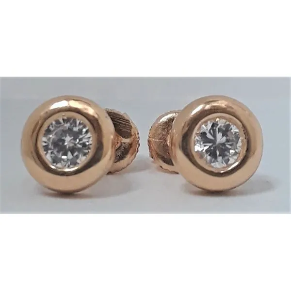18Kt Yellow Gold Cubic Zirconium Stud Earrings Image 2 Chipper's Jewelry Bonney Lake, WA
