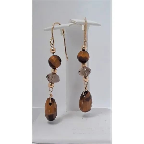 10Kt Yellow Gold Tiger Eye Earrings Chipper's Jewelry Bonney Lake, WA