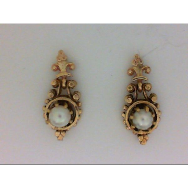 14K Yellow Gold Cultured Pearl Earrings Chipper's Jewelry Bonney Lake, WA