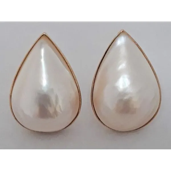 14K Yellow Gold Blister Pearl Stud Earrings Chipper's Jewelry Bonney Lake, WA