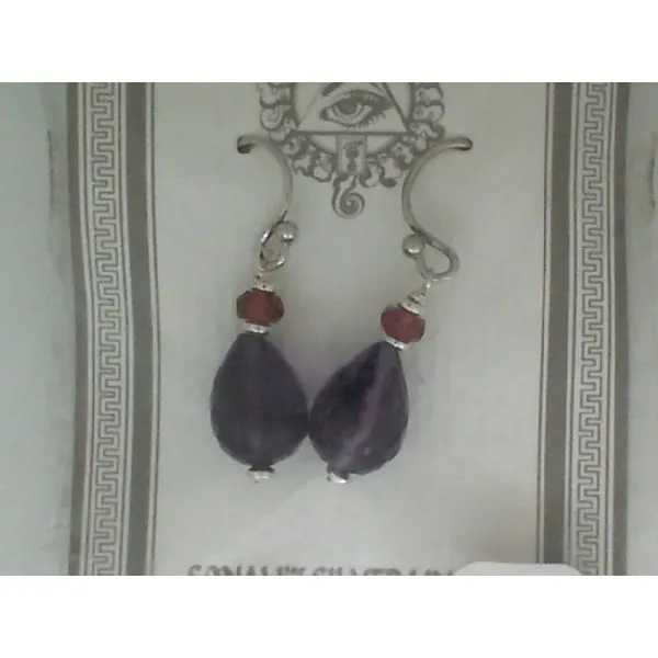 Sterling Silver Amethyst and Garnet Earrings Chipper's Jewelry Bonney Lake, WA