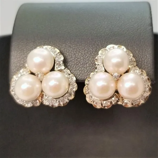 14K Yellow Gold Chinese Freshwater Pearl Earrings Chipper's Jewelry Bonney Lake, WA