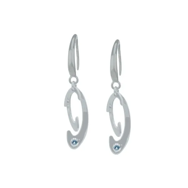 Sterling Silver Blue Topaz Segmented Earrings Chipper's Jewelry Bonney Lake, WA