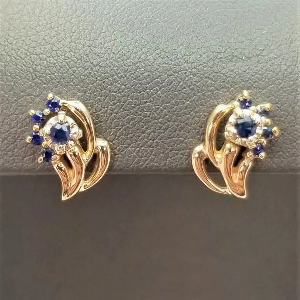 14K Yellow Gold Sapphire Stud and Jacket Earrings Chipper's Jewelry Bonney Lake, WA
